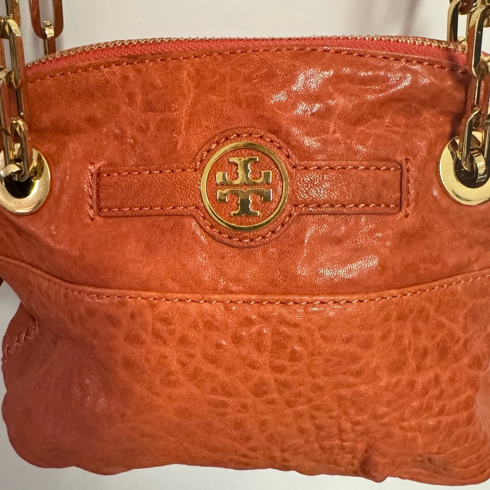 Tory Burch Orange Pebbled Leather Crossbody
/ Shoulder Bag - Like New
